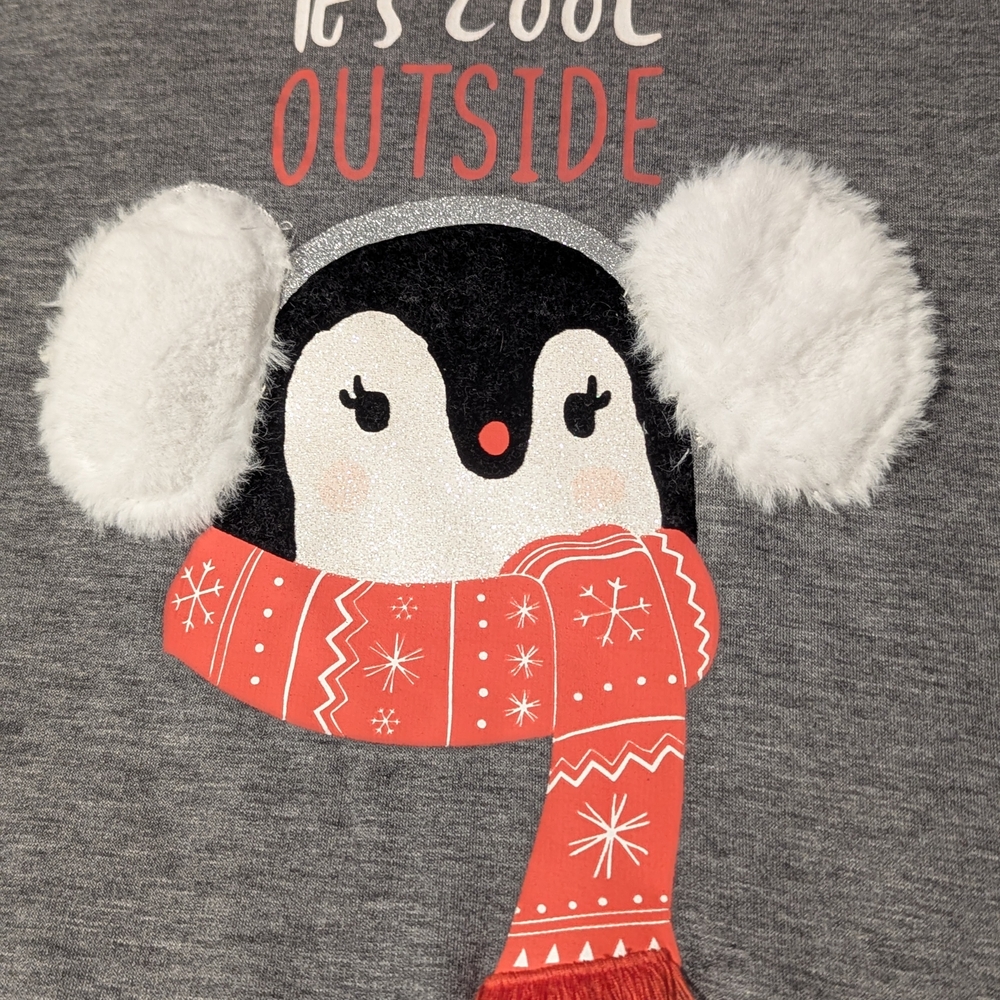 Gray Penguin Graphic Sweater